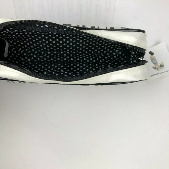 NWT PHILOSOPHY Cosmetic/Accessory Case Vinyl b&w - Picture 4 of 4